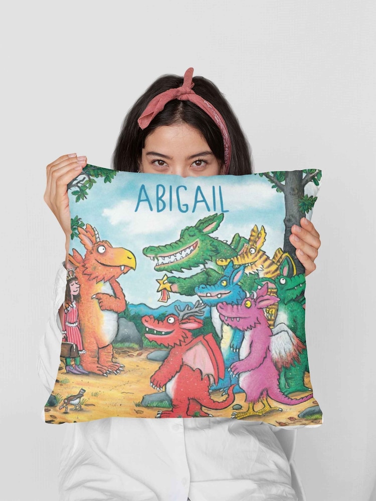 Personalised Zog and Friends Zog 100% Cotton Cushion by Star Editions - Image 1 of 3