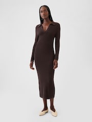 Коричневый - Джемпер платья в рубчик Gap CashSoft - Image 2 of 5