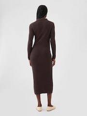Коричневый - Джемпер платья в рубчик Gap CashSoft - Image 3 of 5