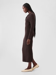 Коричневый - Джемпер платья в рубчик Gap CashSoft - Image 4 of 5