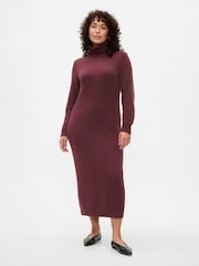 Gap Burgundy Red CashSoft Turtle Neck Maxi Jumper Dress - Image 1 of 3