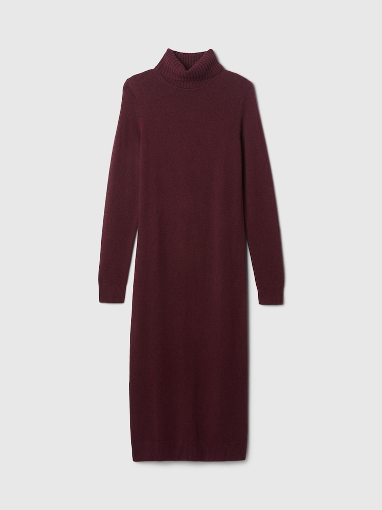 Gap Burgundy Red CashSoft Turtle Neck Maxi Jumper Dress - Image 3 of 3