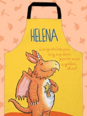 Star Editions Yellow 100% Cotton Personalised Congratulations Zog Childrens Apron - Image 2 of 2