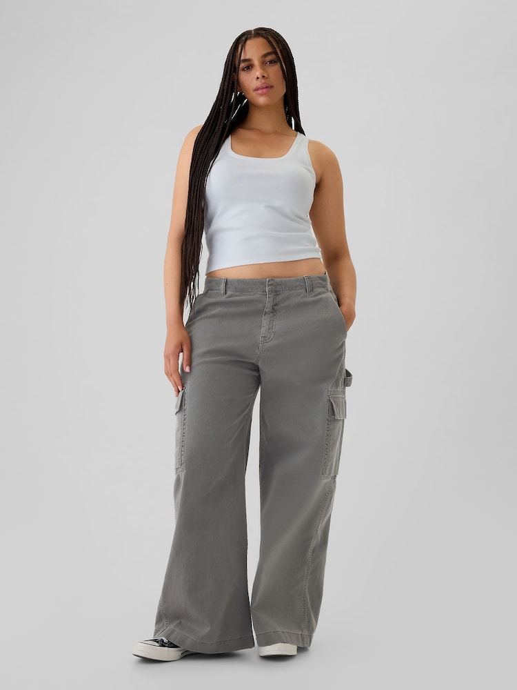 Gap Grey Mid Rise Relaxed Cargo Trousers - Image 5 of 5 Gap Grey Mid Rise Relaxed Cargo Trousers - Image 5 of 5