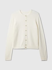 Gap White CashSoft Lightweight Crew Neck Cardigan - Image 4 of 5
