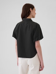 Gap Black Cotton Bubble Short Sleeve Shirt - Image 2 of 5