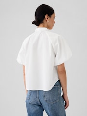 Gap White Cotton Bubble Short Sleeve Shirt - Image 2 of 4