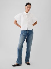 Gap White Cotton Bubble Short Sleeve Shirt - Image 3 of 4
