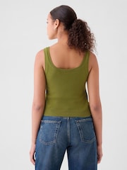 Gap Green CashSoft Cropped Vest Top - Image 2 of 6