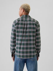 Gap Green Check Regular Fit Long Sleeve Oxford Shirt - Image 2 of 5
