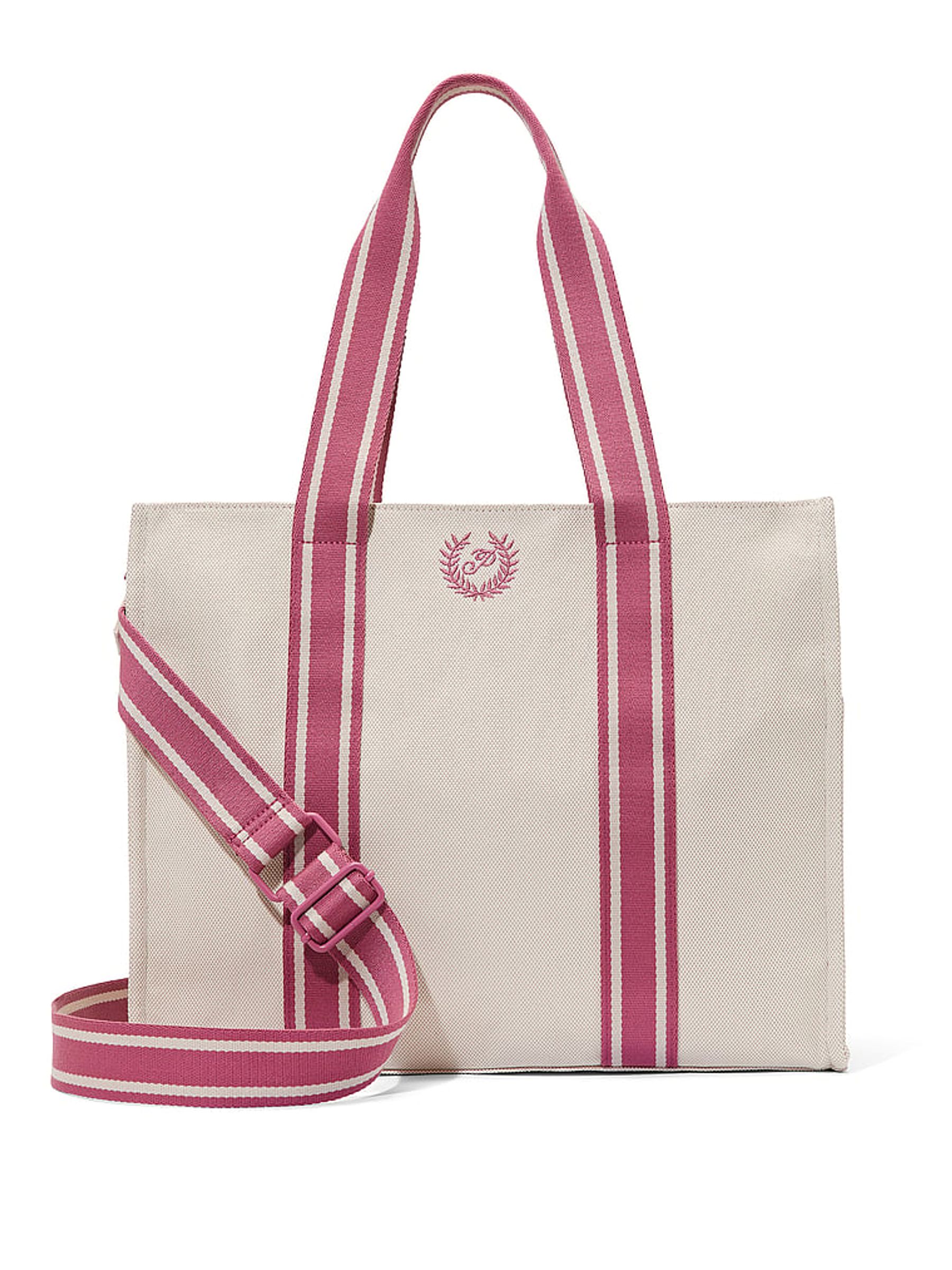 Victoria's secret pink canvas tote bag top