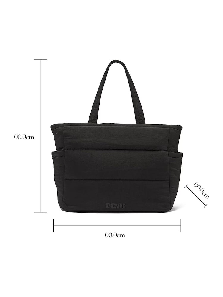 Victoria's Secret PINK Black Puffer Tote Bag - Image 4 of 4
