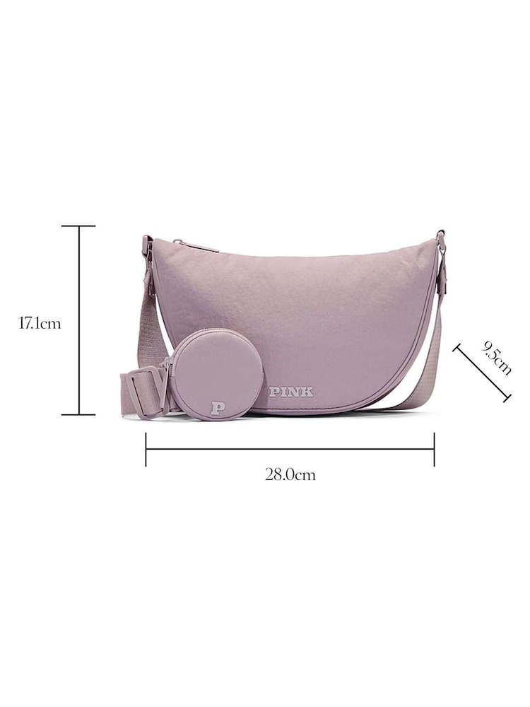 Victoria's Secret PINK Dusty Purple Crescent Crossbody Bag - Image 4 of 4 Victoria's Secret PINK Dusty Purple Crescent Crossbody Bag - Image 4 of 4