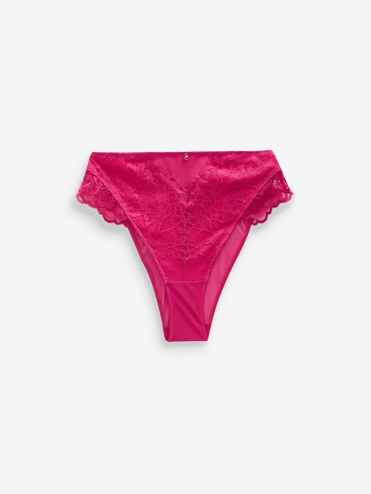 Ann Summers Pink Sexy Lace Planet High Waist Brazilian Briefs - Image 5 of 5 Ann Summers Pink Sexy Lace Planet High Waist Brazilian Briefs - Image 5 of 5