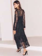 Lipsy Lace Tiered Skirt Tie Midi Dress - Bild 5 von 5