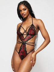 Ann Summers Black Liberty Floral Lace Crotchless Bodies - Image 1 of 5
