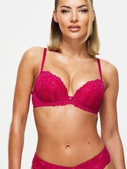 Ann Summers Pink Sexy Lace Planet Padded Plunge Bra - Image 1 of 5
