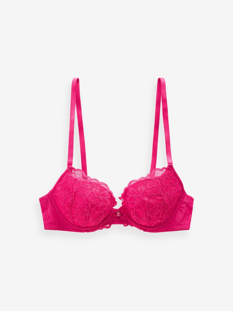 Ann Summers Pink Sexy Lace Planet Padded Plunge Bra - Image 5 of 5