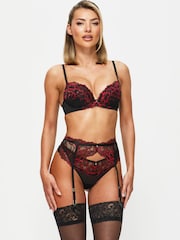 Ann Summers Black/Red Sexy Lace Padded Plunge Bra - Image 4 of 5