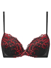 Ann Summers Black/Red Sexy Lace Padded Plunge Bra - Image 5 of 5