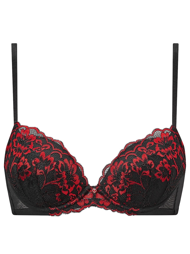 Ann Summers Black/Red Sexy Lace Padded Plunge Bra - Image 5 of 5