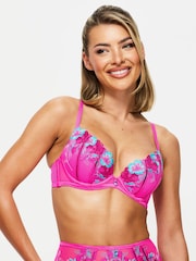 Ann Summers Pink Shimmering Sequin Embroidered Padded Plunge Bra - Image 1 of 5