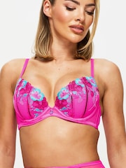 Ann Summers Pink Shimmering Sequin Embroidered Padded Plunge Bra - Image 3 of 5