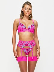 Ann Summers Pink Shimmering Sequin Embroidered Padded Plunge Bra - Image 4 of 5