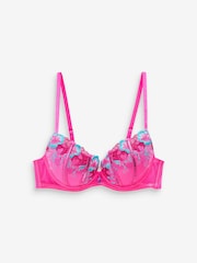 Ann Summers Pink Shimmering Sequin Embroidered Padded Plunge Bra - Image 5 of 5