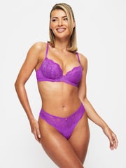 Ann Summers Purple Sexy Lace Planet Padded Plunge Bra - Image 4 of 6
