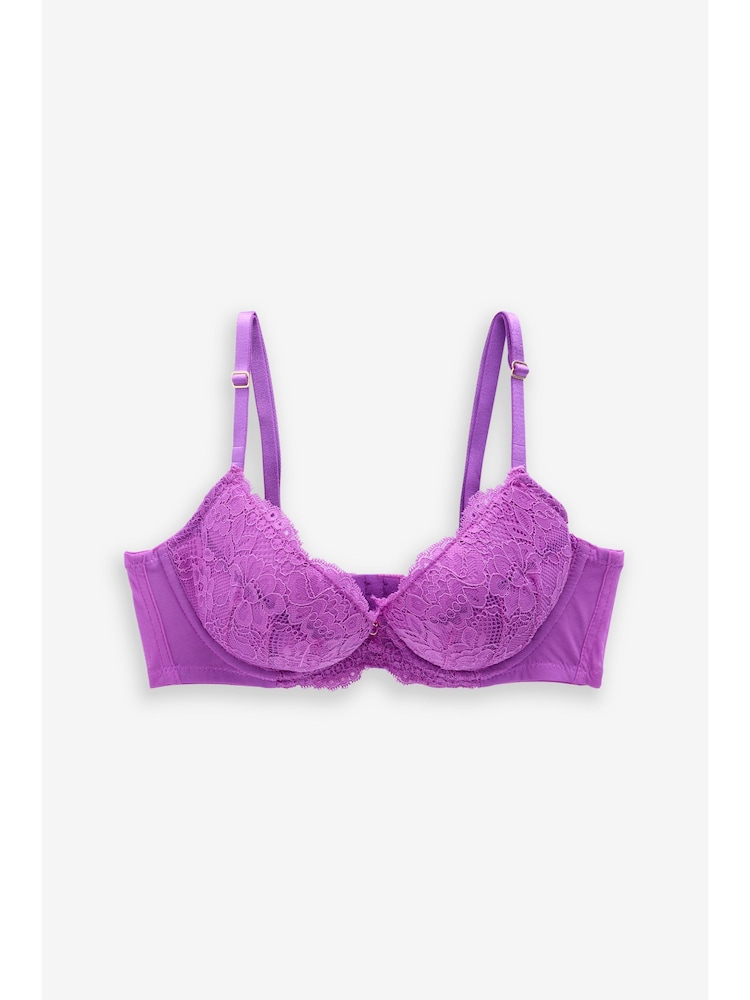 Ann Summers Purple Sexy Lace Planet Padded Plunge Bra - Image 6 of 6
