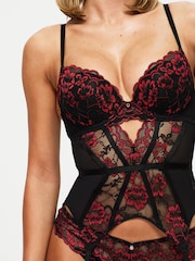 Ann Summers Black/Red Sexy Lace Padded Basque - Image 4 of 5