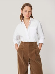 Jigsaw White Heritage 100% Cotton Relaxed Shirt - Image 1 of 6