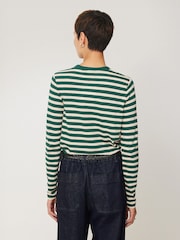 Jigsaw Green 100% Cotton Slub Stripe T-Shirt - Image 2 of 6