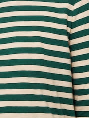 Jigsaw Green 100% Cotton Slub Stripe T-Shirt - Image 6 of 6