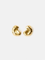 Jigsaw Gold Tone Molten Stud Earrings - Image 1 of 5