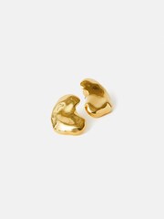 Jigsaw Gold Tone Molten Stud Earrings - Image 2 of 5