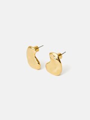 Jigsaw Gold Tone Molten Stud Earrings - Image 3 of 5