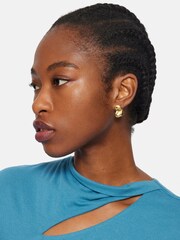 Jigsaw Gold Tone Molten Stud Earrings - Image 5 of 5