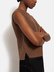 Jigsaw Brown Cotton Blend Crew Neck Tank - Image 2 of 6