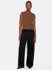 Jigsaw Brown Cotton Blend Crew Neck Tank - Image 4 of 6