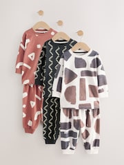 Red/Black Mark Making 3 Pack Oversized Pyjamas (9mths-10yrs) - Image 1 of 5