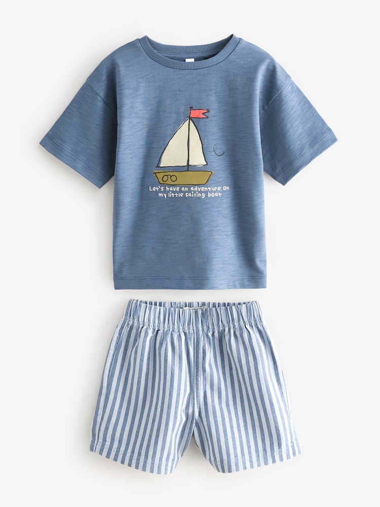 Multi Stripe Transport Woven Shorts Pyjamas 3 Pack (9mths-8yrs) - Image 11 of 13