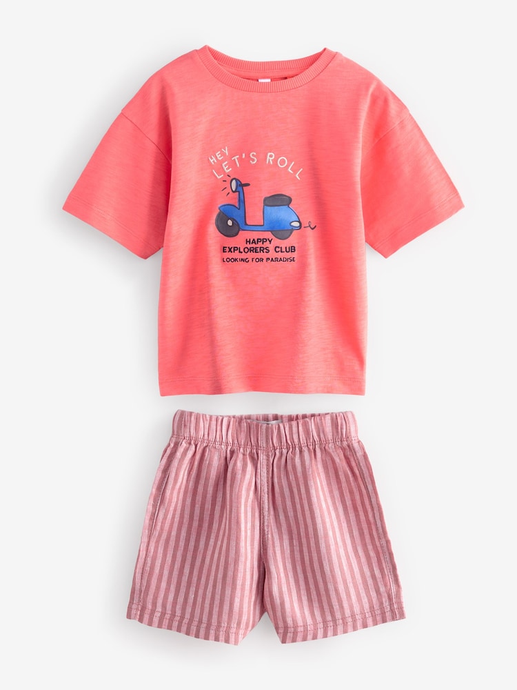 Multi Stripe Transport Woven Shorts Pyjamas 3 Pack (9mths-8yrs) - Image 8 of 13