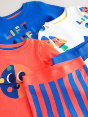 Orange/Navy Space 3 Pack Snuggle Pyjamas (9mths-8yrs) - Image 11 of 12