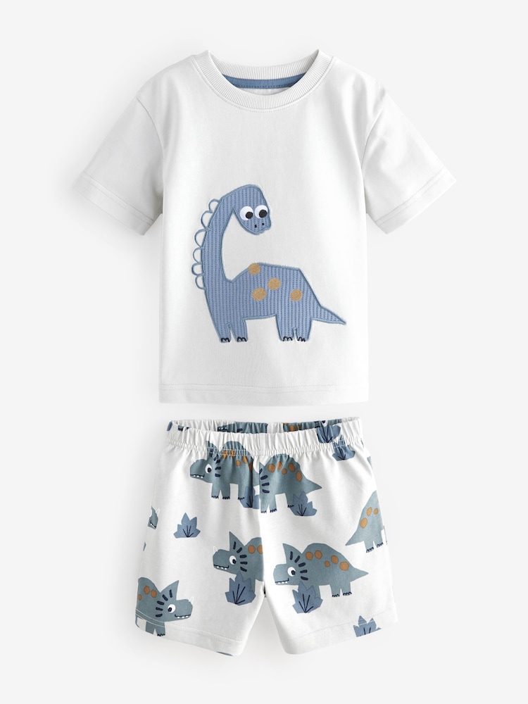 Navy/Grey Dinosaur Short Pyjamas 3 Pack (9mths-8yrs) - Image 6 of 11