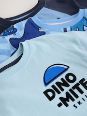 Orange/Navy Dinosaur 3 Pack Oversized Pyjamas (9mths-10yrs) - Image 11 of 11