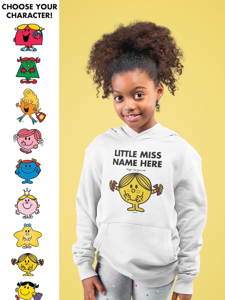 Star Editions Little Miss Childrens Natural Personalised 100% Cotton Hoodie - Image 1 of 2 Star Editions Little Miss Childrens Natural Personalised 100% Cotton Hoodie - Image 1 of 2