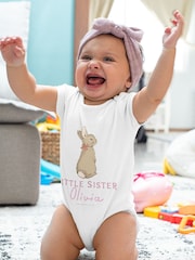 Star Editions Little Sister Personalised Babygrow - Image 1 of 3