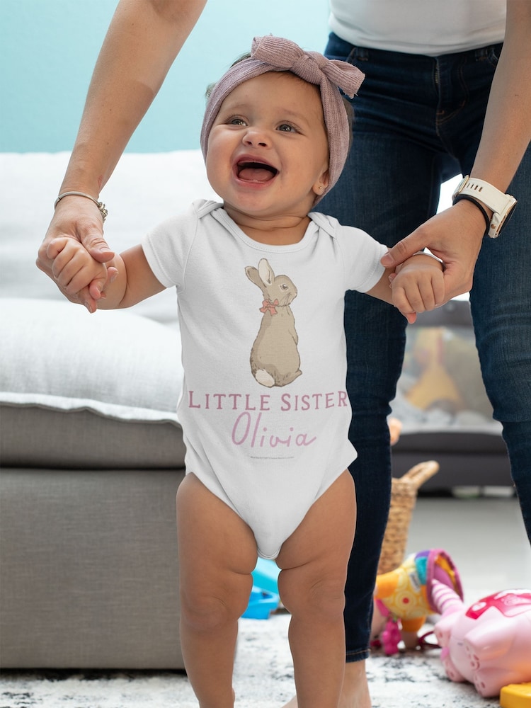 Star Editions Little Sister Personalised Babygrow - Image 2 of 3